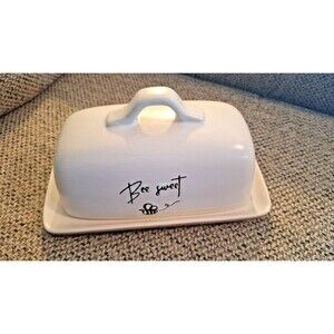 The Beehive Bee Sweet Covered Butter Dish Ceramic Stoneware Dishwasher Safe